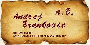 Andrej Branković vizit kartica